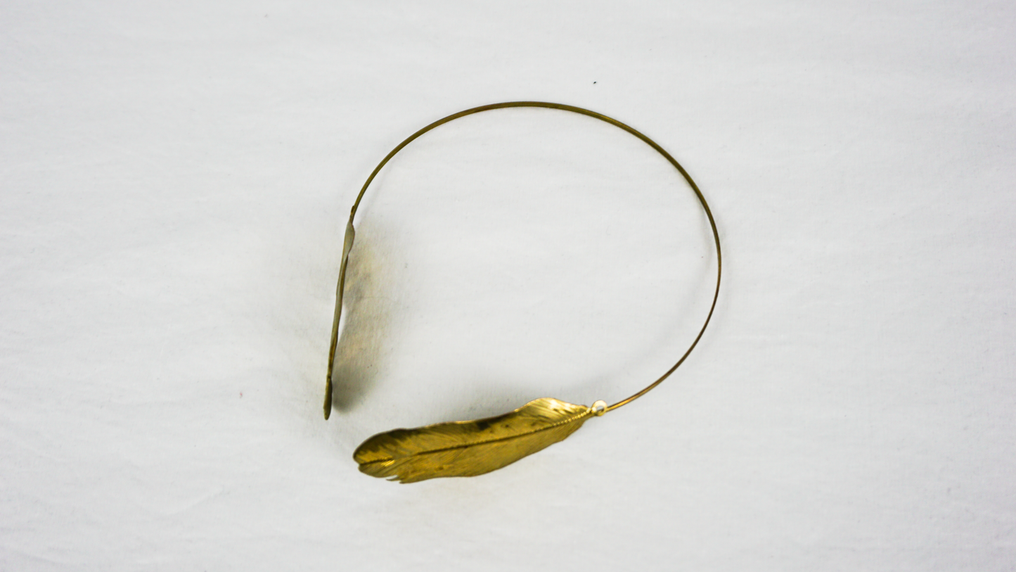 Gold Feather Headband
