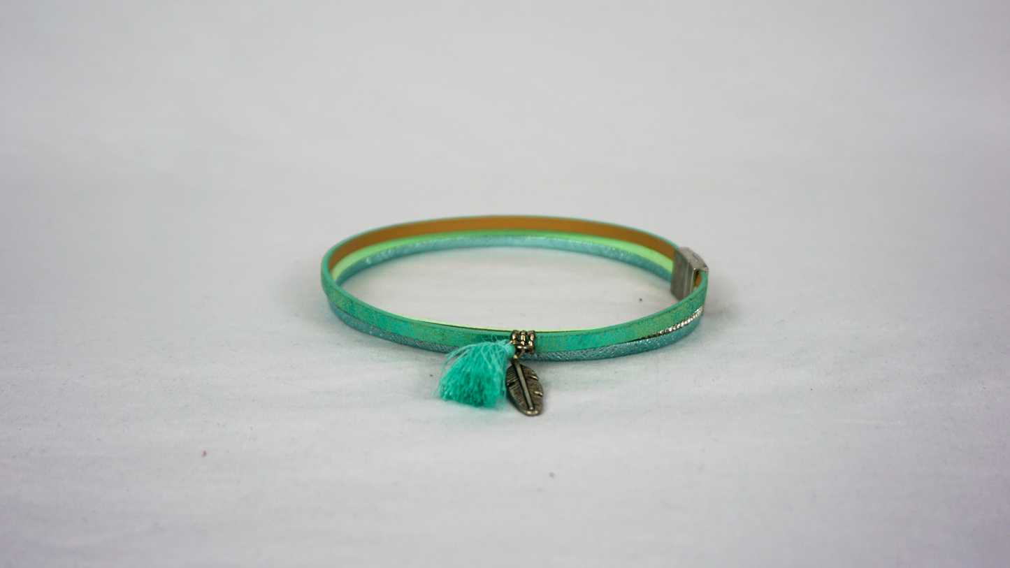 Turquoise Leather Choker Necklace