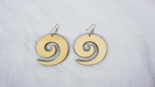 Wooden Swirl Earrings