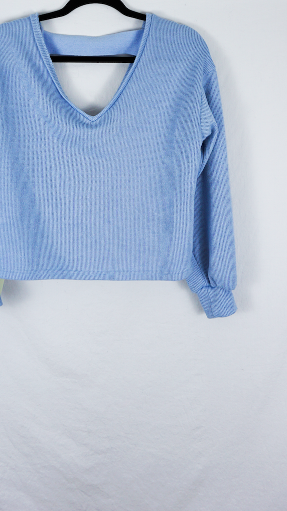 Powder Blue Babydoll Sweater